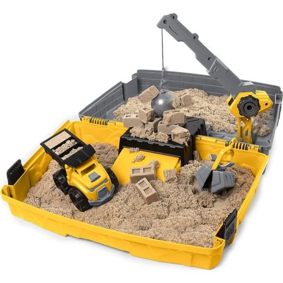 Kinetic Sand, Construction Site Folding Sandbox with Toy Truck and 2lbs - Picture 2 of 6